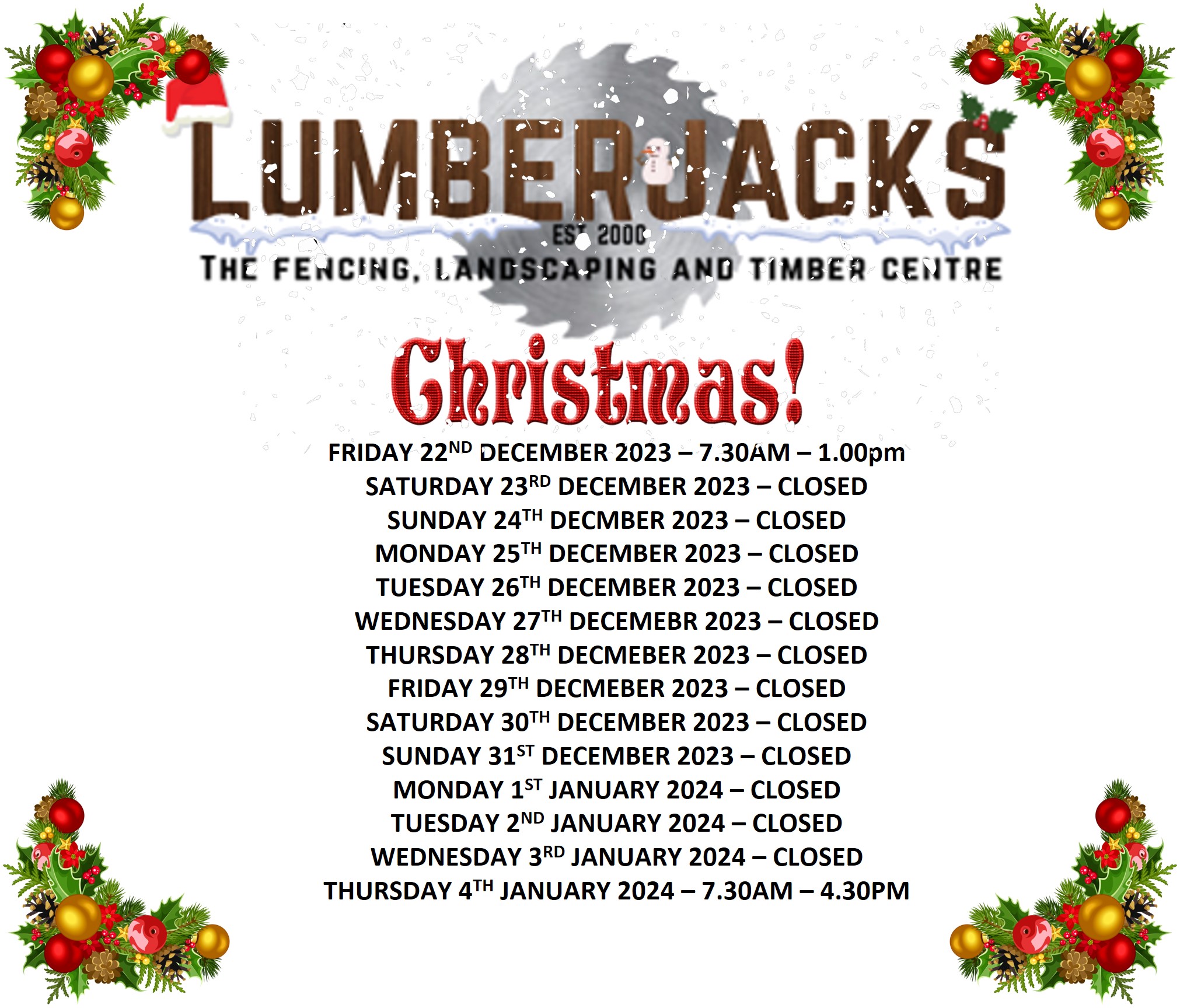 A Christmas Message from Lumberjacks